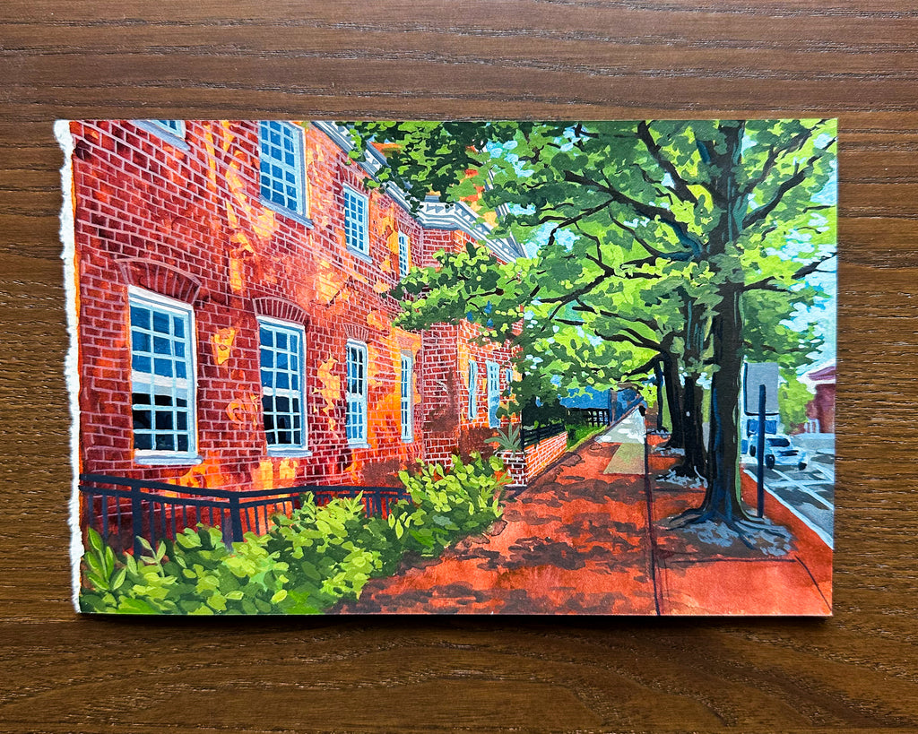 "Franklin St" Original Watercolor Painting, 8.5x5.5 inches
