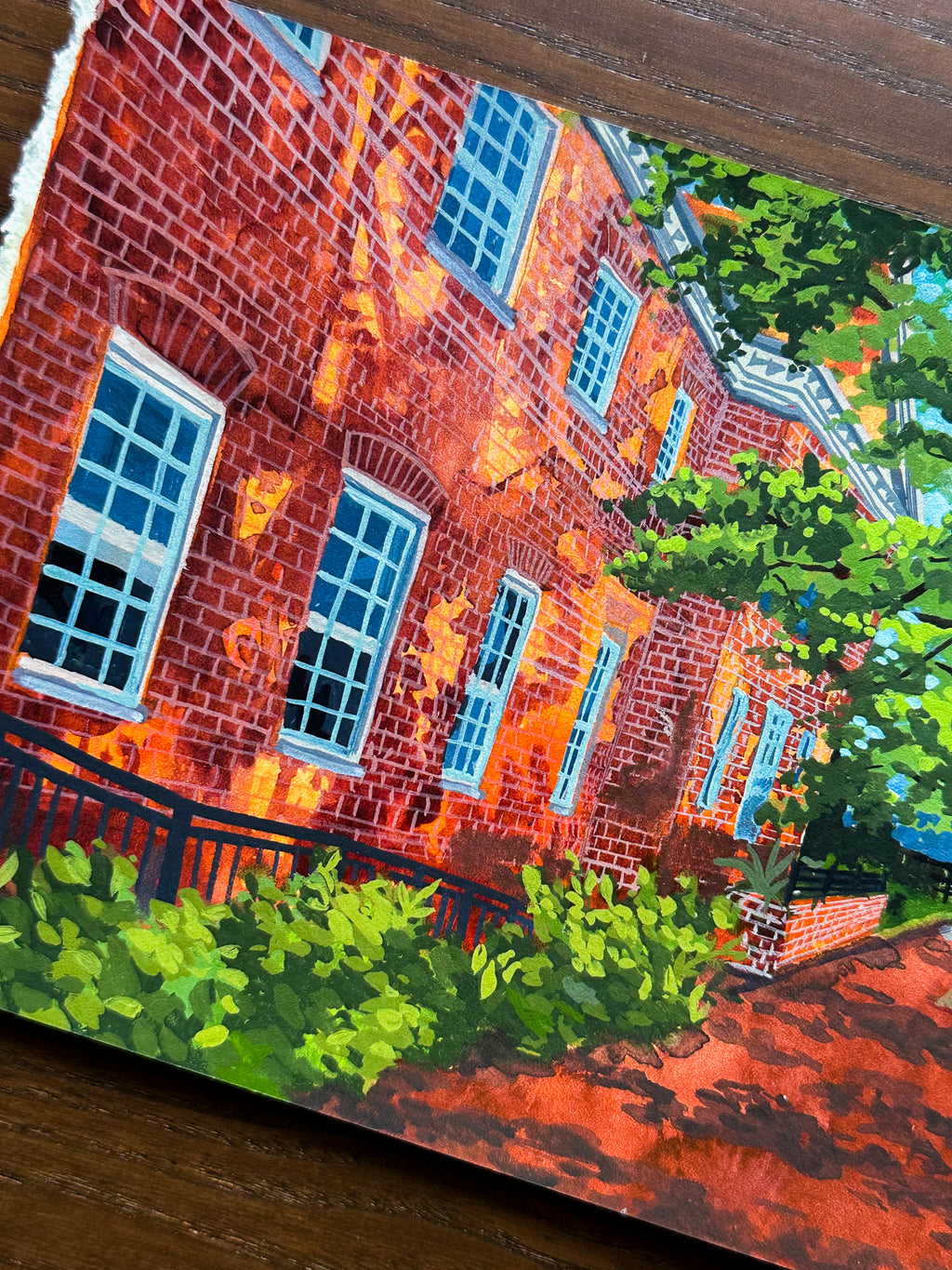 "Franklin St" Original Watercolor Painting, 8.5x5.5 inches