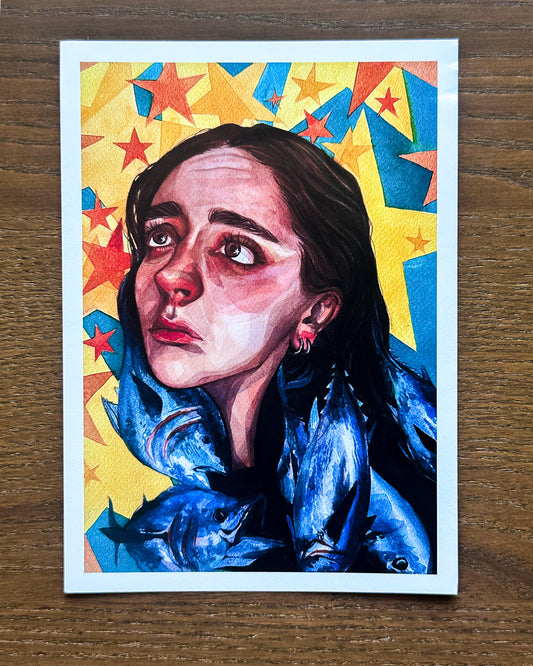 "The Star" - Original Art Print - 5x7 inches Art Print on Cardstock by Olivia Rombak