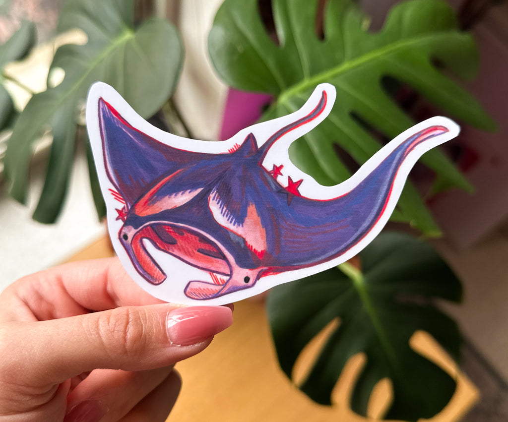 Manta Ray Hand-drawn Sticker