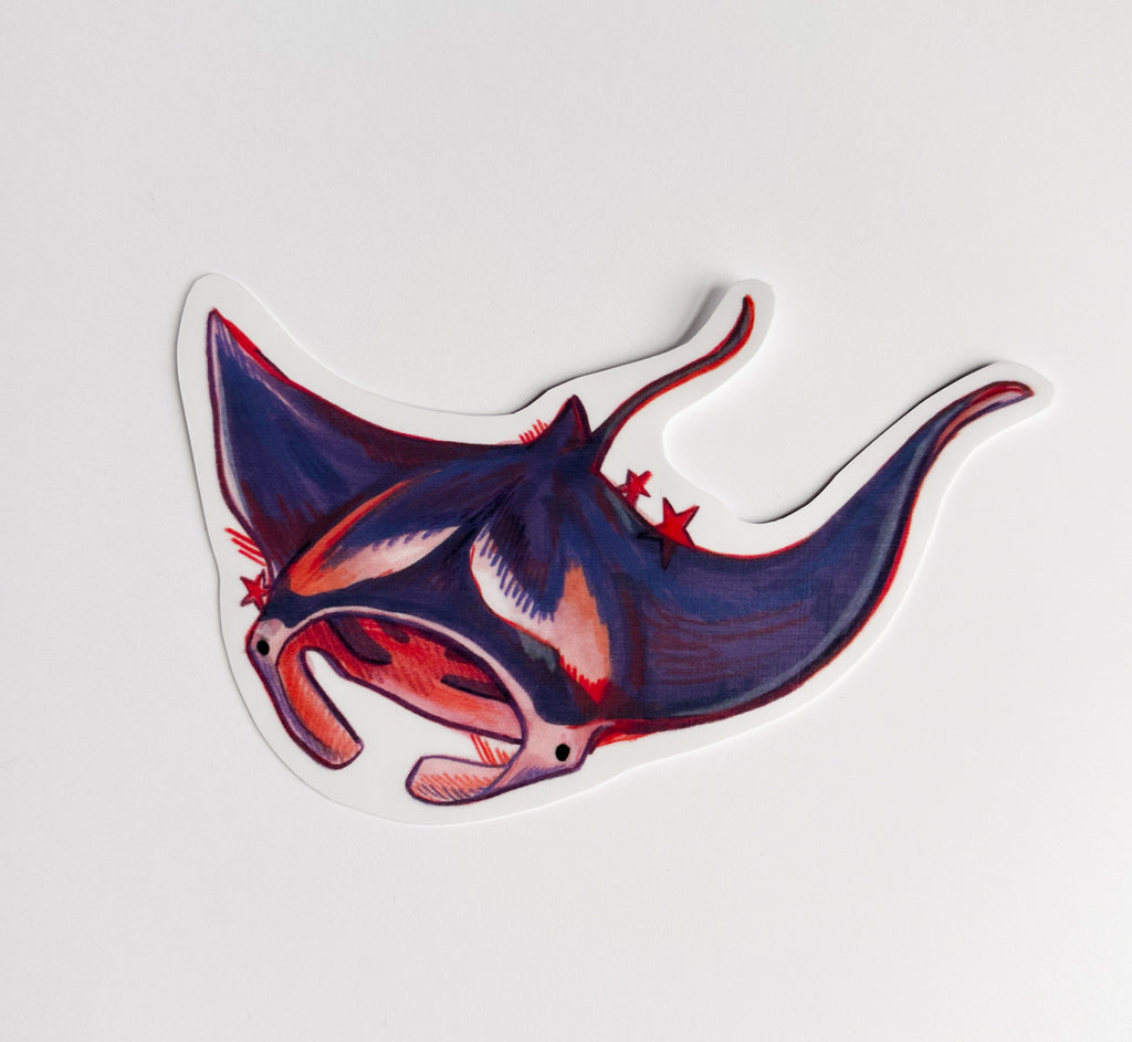 Manta Ray Hand-drawn Sticker