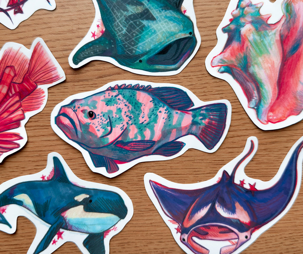 Grouper Hand-drawn Sticker