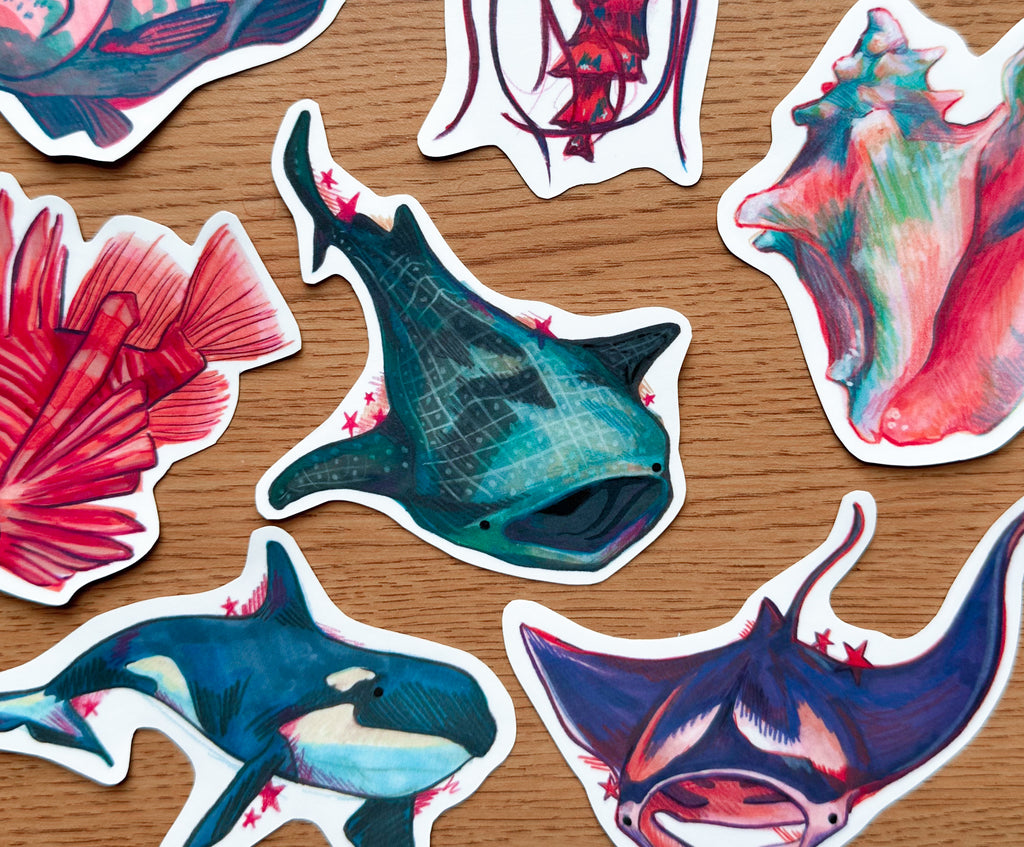 Whale Shark Hand-drawn Sticker