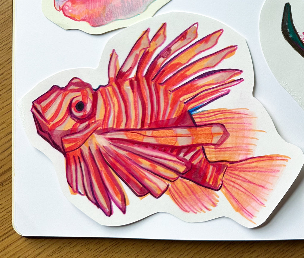 Lionfish Hand-drawn Sticker