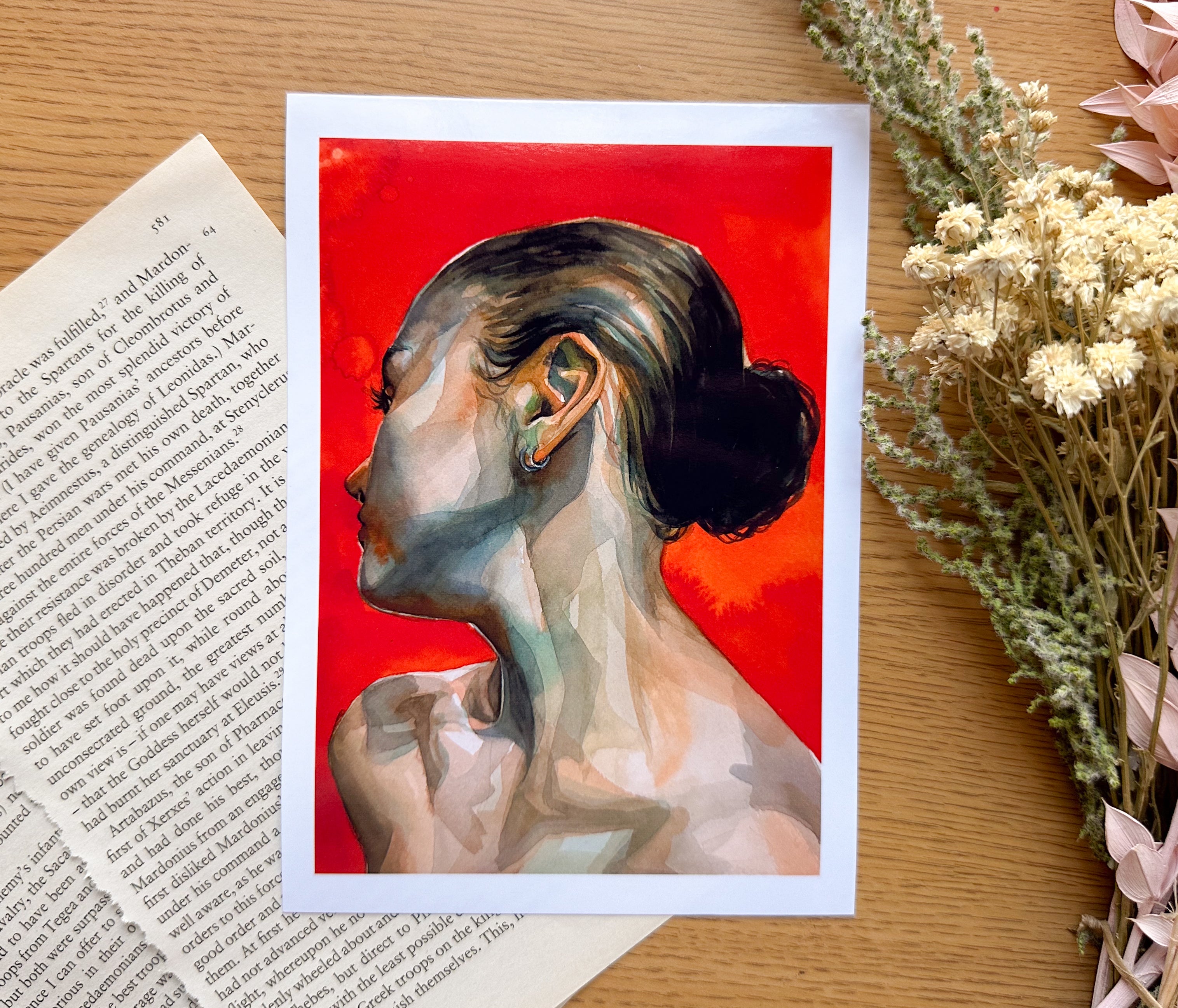 "Dogs" - Original Art Print - 5x7 inches Art Print on Cardstock by Olivia Rombak