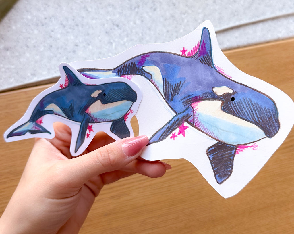 Orca Hand-drawn Sticker