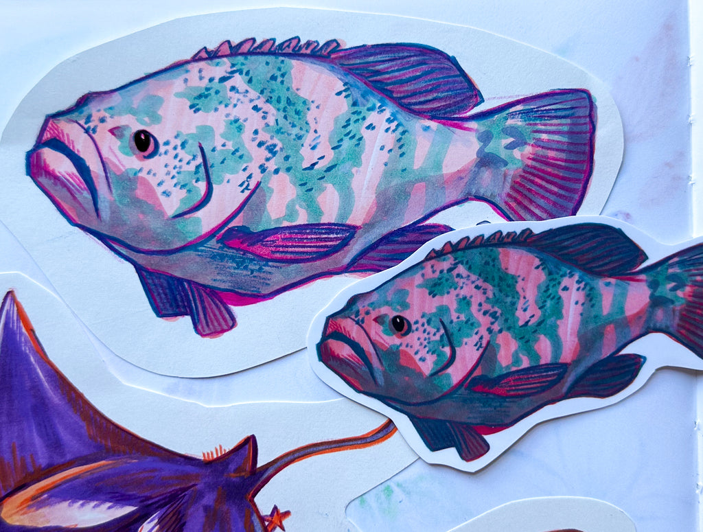 Grouper Hand-drawn Sticker