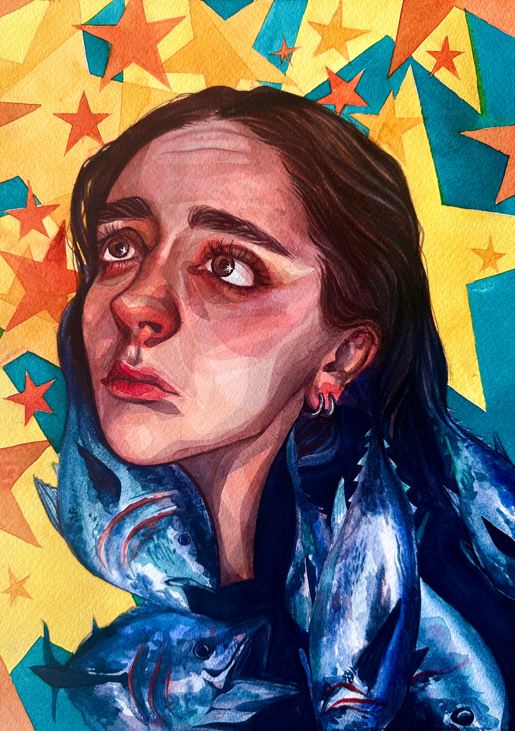 "The Star" - Original Art Print - 5x7 inches Art Print on Cardstock by Olivia Rombak