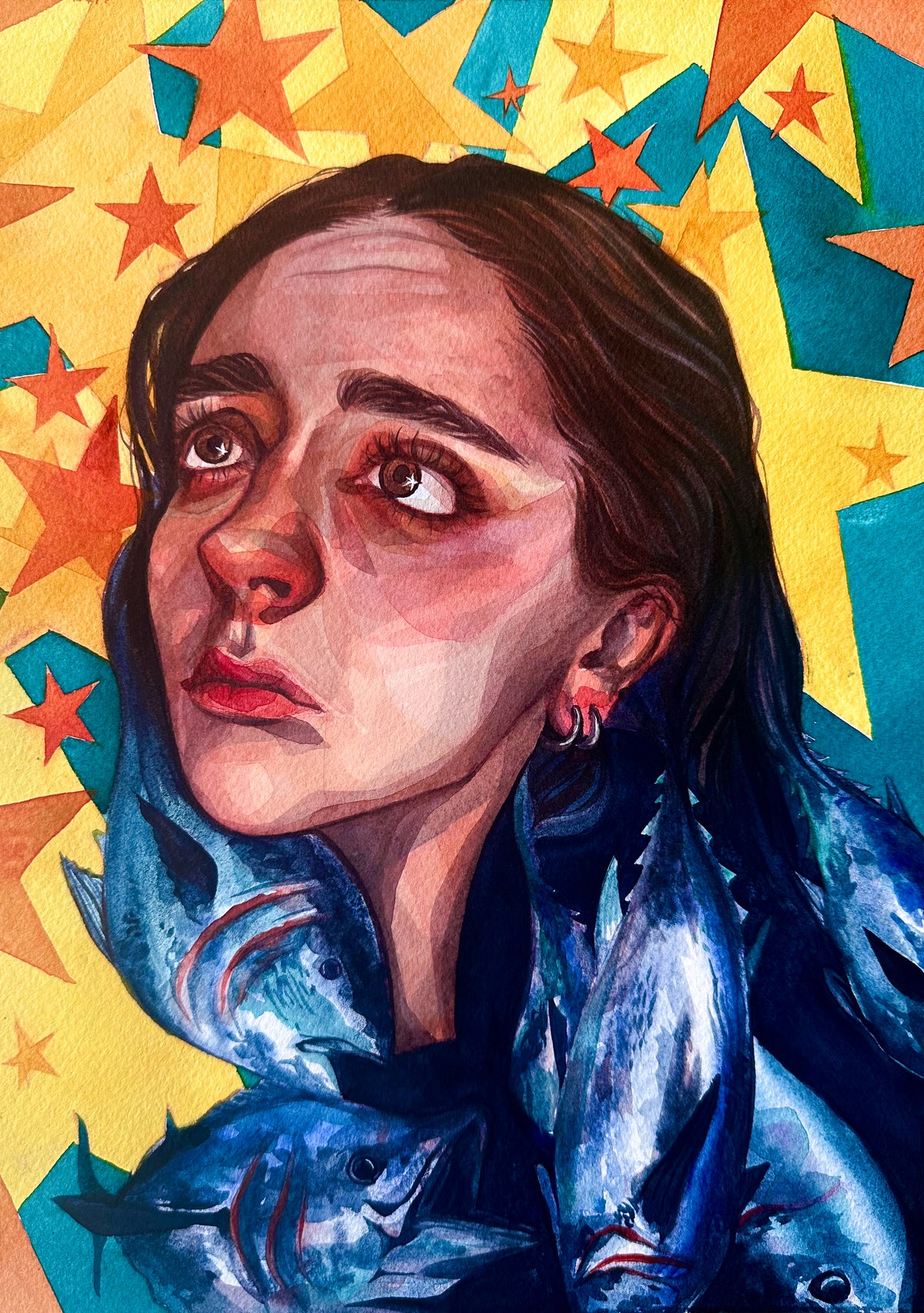 "The Star" - Original Art Print - 5x7 inches Art Print on Cardstock by Olivia Rombak